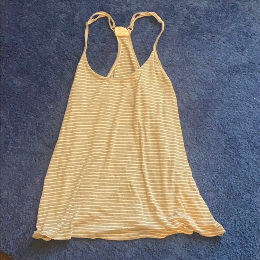 Tank top soft grey and white stripe by essentials